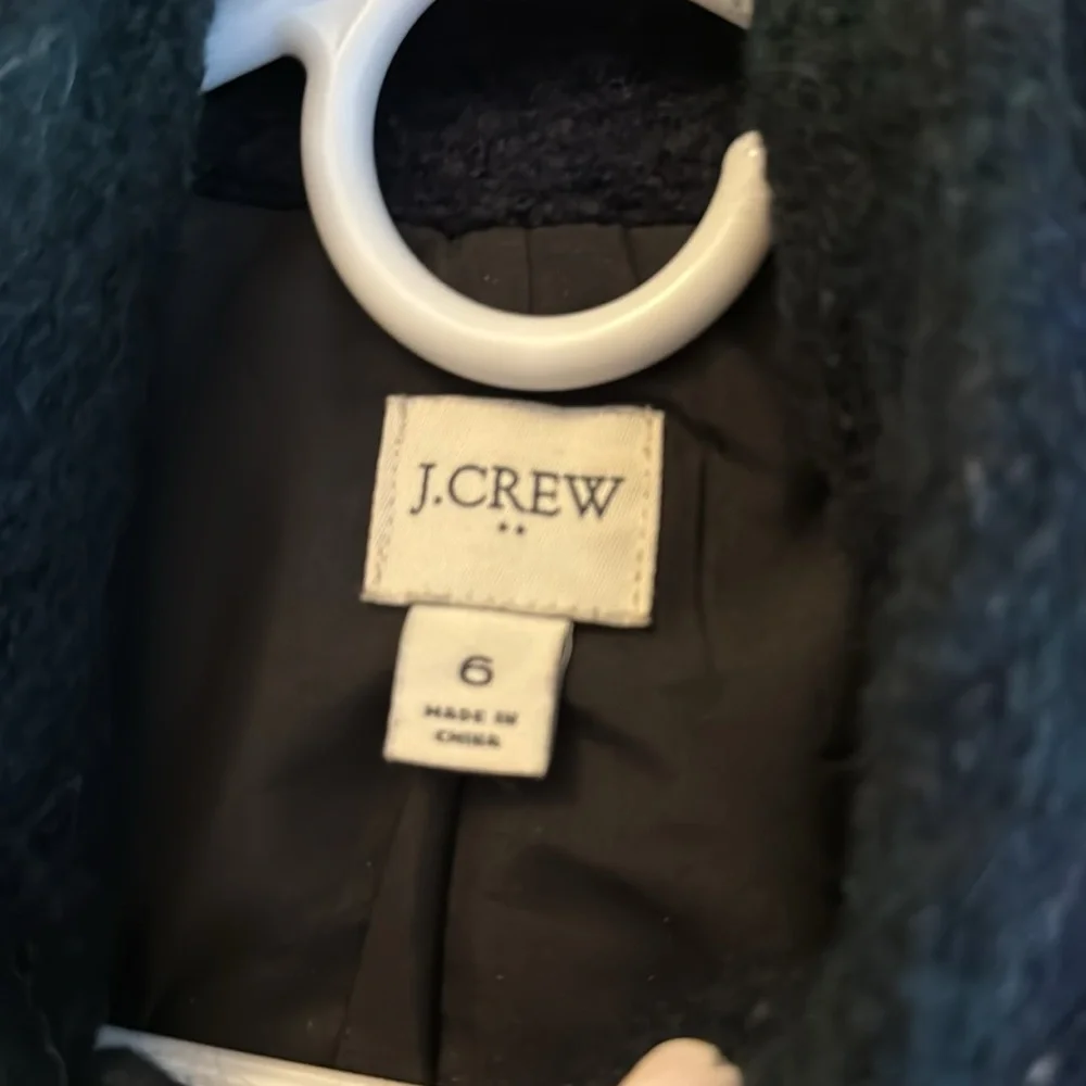J. Crew Dark Green Textured Pea Coat - Picture 2 of 5